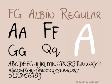 FG Albin Regular 2004; 1.0, initial release Font Sample