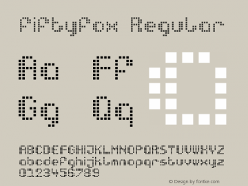 fiftyfox Regular Version 1.0; 2001; initial release Font Sample