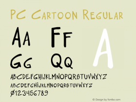 PC Cartoon Regular Macromedia Fontographer 4.1 11/1/2005 Font Sample