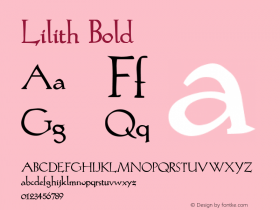 Lilith Bold Altsys Metamorphosis:4/10/92 Font Sample