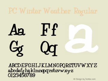PC Winter Weather Regular Macromedia Fontographer 4.1.2 8/12/96图片样张