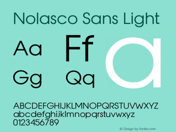 Nolasco Sans Light Version 1, 11/26/2015, initial release图片样张