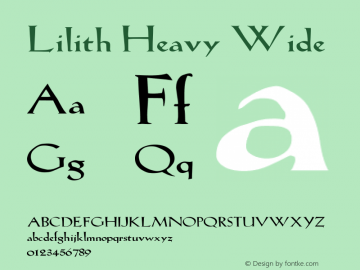 Lilith Heavy Wide Version 1.0 Font Sample