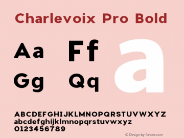 Charlevoix Pro Bold Version 1.000;PS 001.000;hotconv 1.0.70;makeotf.lib2.5.58329图片样张