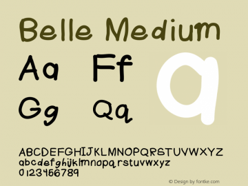 Belle Medium Version 001.000 Font Sample