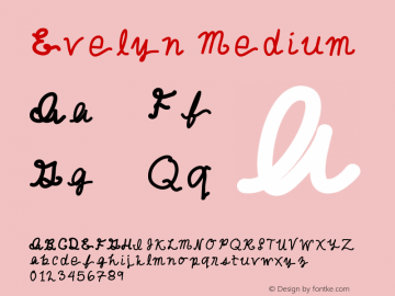 Evelyn Medium Version 001.000 Font Sample