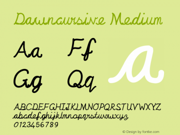 Dawncursive Medium Version 001.000 Font Sample