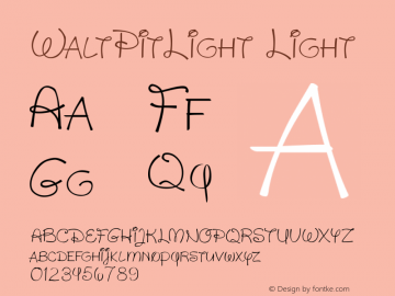 WaltPitLight Light Version 001.000 Font Sample