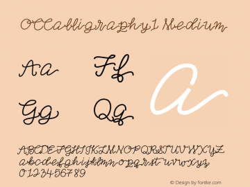 OCCalligraphy1 Medium Version 001.000 Font Sample