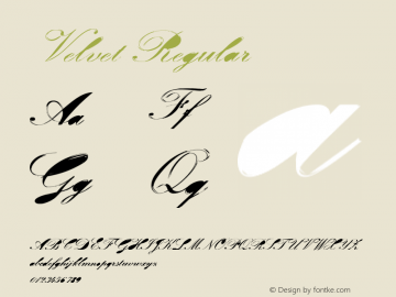 Velvet Regular Version 001.005 Font Sample