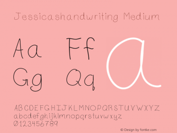 Jessicashandwriting Medium Version 001.000 Font Sample