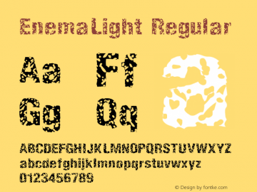 EnemaLight Regular Macromedia Fontographer 4.1.5 3/8/98 Font Sample