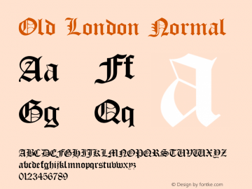 Old London Normal 1.0 Thu Mar 07 13:59:41 1996 Font Sample