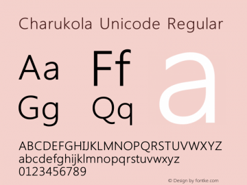 Charukola Unicode Regular 1.10, 20 October 2015, Chandan Acharja, Dept. of Graphic Design, Faculty of Fine Arts, University of Dhaka图片样张