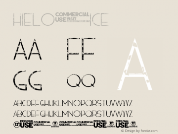 HIELO ice Version 1.00 December 10, 2015, initial release Font Sample