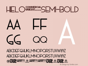 HIELO Semi-bold Version 1.00 December 10, 2015, initial release图片样张