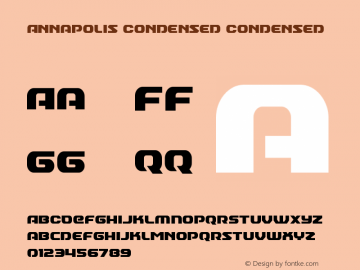 Annapolis Condensed Condensed Version 1.0; 2015 Font Sample