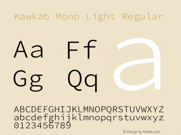 Kawkab Mono Light Regular Version 0.500 Font Sample