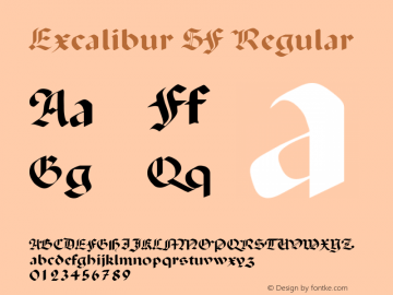 Excalibur SF Regular Altsys Fontographer 3.5  28.09.1993图片样张