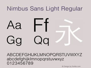 Nimbus Sans Light Regular Version 5.00图片样张