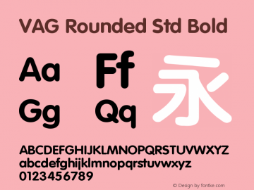 VAG Rounded Std Bold Version 8.00 Font Sample