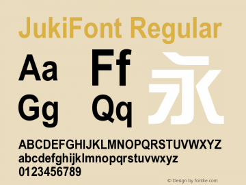 JukiFont Regular Version 7.00图片样张