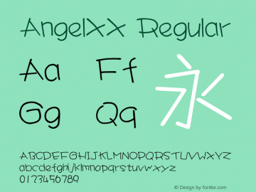 AngelXX Regular AngelXX v0.01; Font Sample