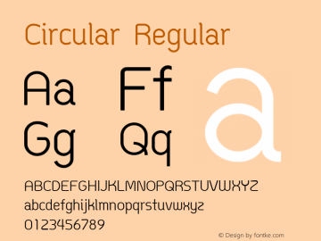 Circular Regular Version 3.001 Font Sample