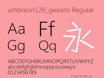 umbreon126_gwsans Regular 0.01; (GW Gothic) Font Sample