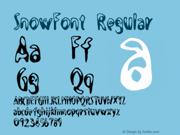 SnowFont Regular October 5, 1999; 1.00, initial release Font Sample
