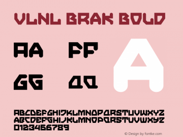 VLNL Brak Bold 001.000 Font Sample