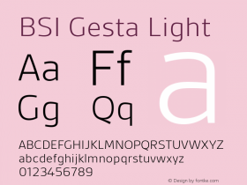 BSI Gesta Light 1.001 Font Sample