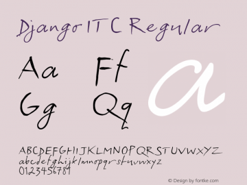 Django ITC Regular Version 2.001 Font Sample