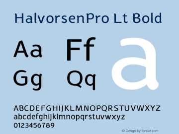 HalvorsenPro Lt Bold Version 2.000 Font Sample
