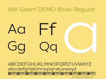 XXII Geom DEMO Book Regular Version 1.001;PS 001.001;hotconv 1.0.70;makeotf.lib2.5.58329图片样张