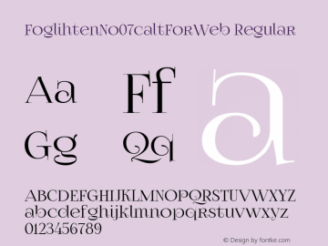 FoglihtenNo07caltForWeb Regular Version 0.843 Font Sample