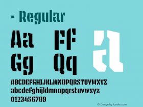 - Regular Version 2.501 (license nr. xxxx - Underware) Font Sample