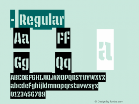 - Regular Version 2.501 (license nr. xxxx - Underware) Font Sample