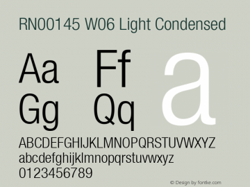RN00145 W06 Light Condensed Version 1.000 Font Sample