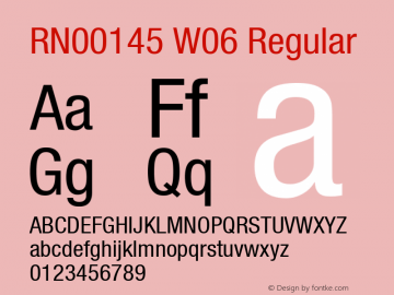 RN00145 W06 Regular Version 1.000 Font Sample