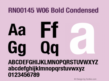 RN00145 W06 Bold Condensed Version 1.000 Font Sample