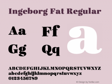 Ingeborg Fat Regular Version 2.004 Font Sample