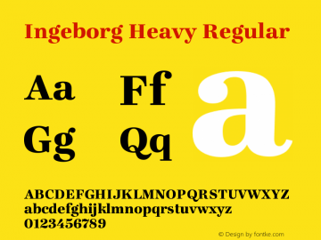 Ingeborg Heavy Regular Version 2.004 Font Sample