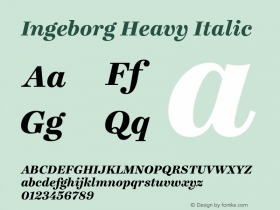 Ingeborg Heavy Italic Version 2.004图片样张