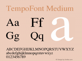 TempoFont Medium Version 001.001 Font Sample