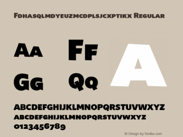 Fdhasqlmdyeuzmcdplsjcxptikx Regular Version 1.001; build 0005 Font Sample