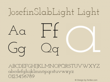 JosefinSlabLight Light Version 1.0 Font Sample