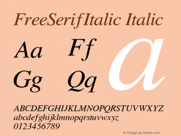 FreeSerifItalic Italic Version 0412.2268图片样张