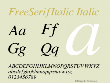 FreeSerifItalic Italic Version 0412.2268图片样张