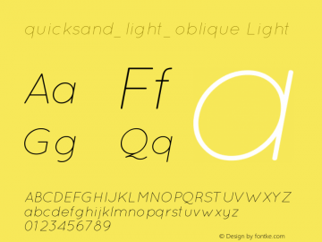 quicksand_light_oblique Light 001.000 Font Sample